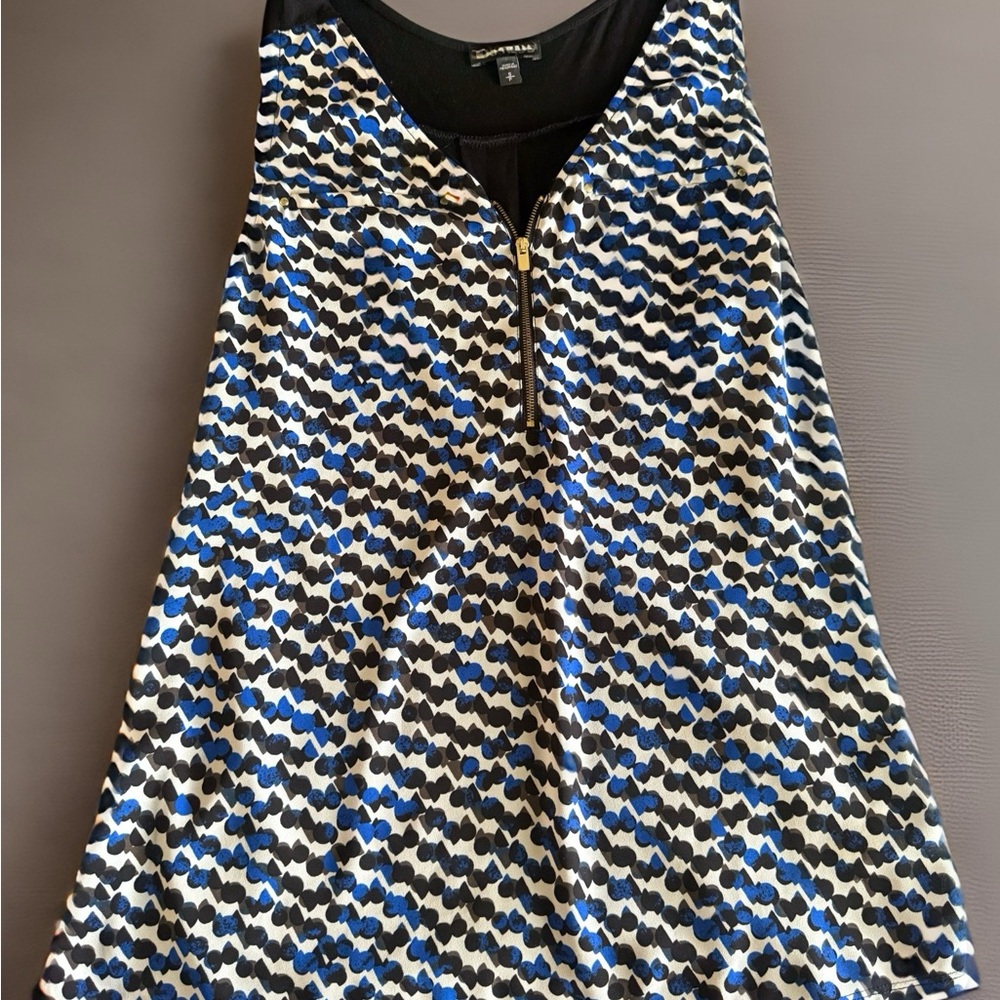 Express Blue and Black Patterned Tank Top